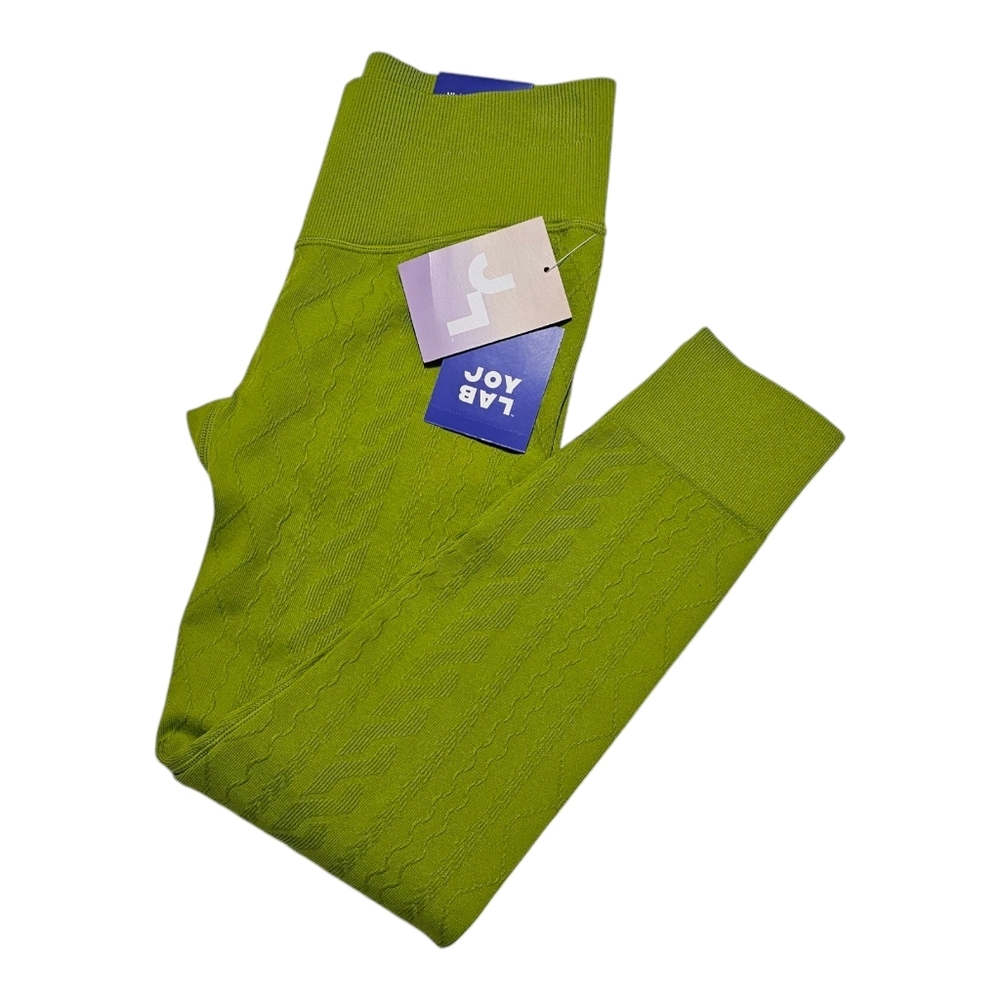 JoyLab High Rise Green Leggings Size M Textured Stretch